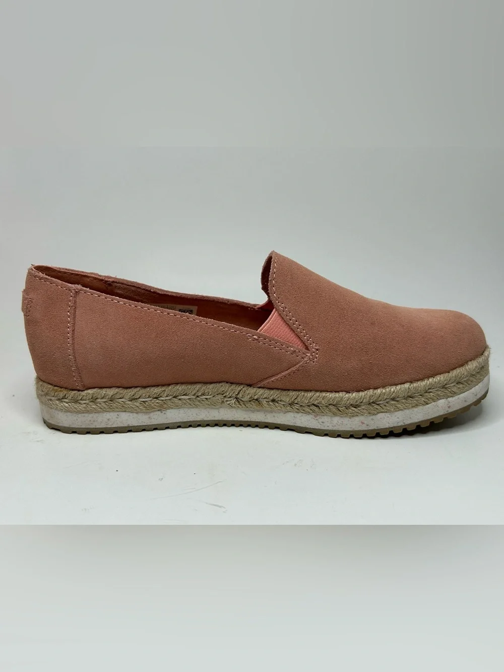 Tom’s Casual Palma Espadrille Coral Pink Flat Loafer Size W 7.5